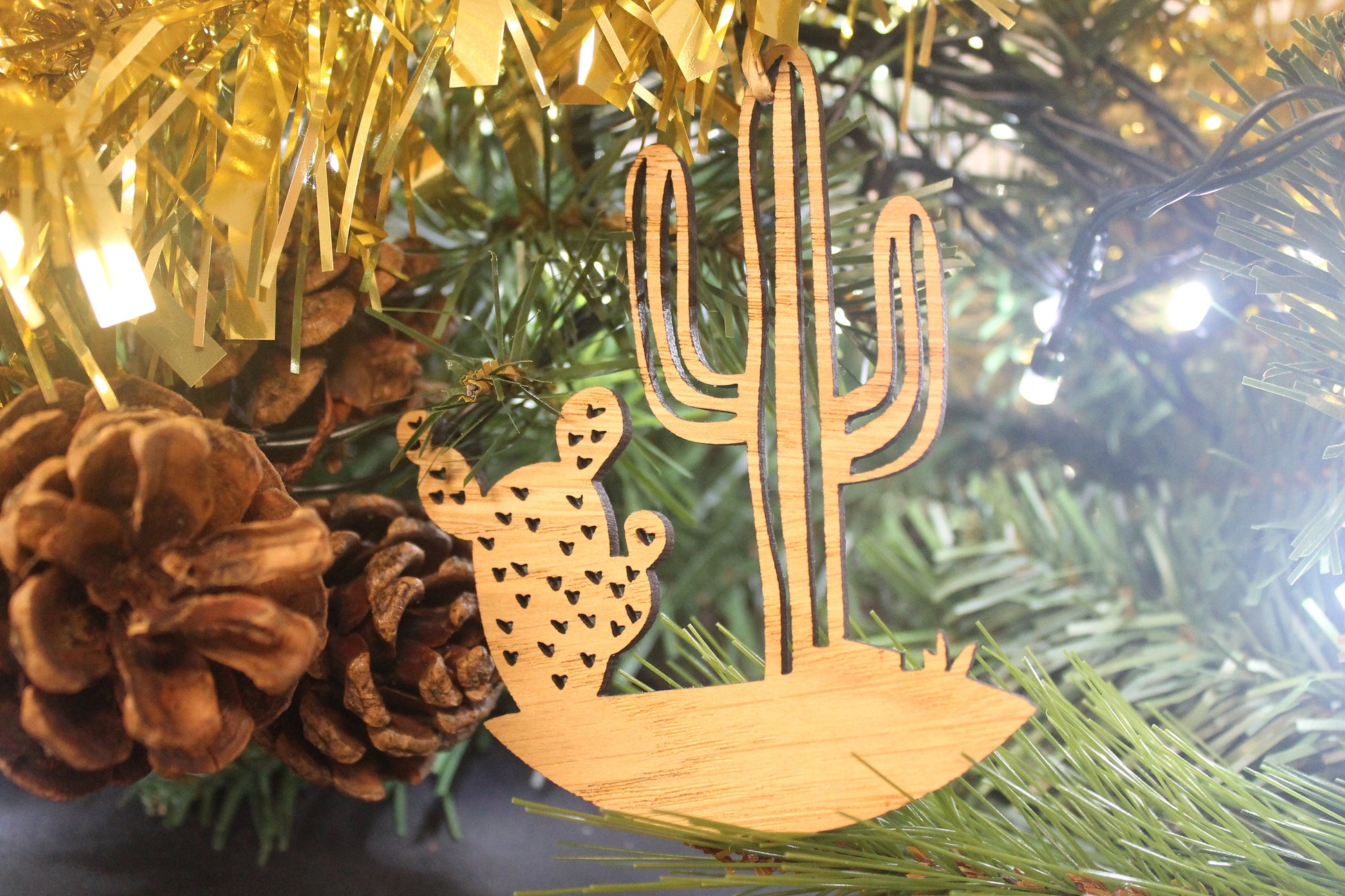 Succulen Christmas Tree Decoration - Plant Mum - Succulen Lover - Plant Dad-  Succulent Christmas Ornament Laser Cut Set of 4