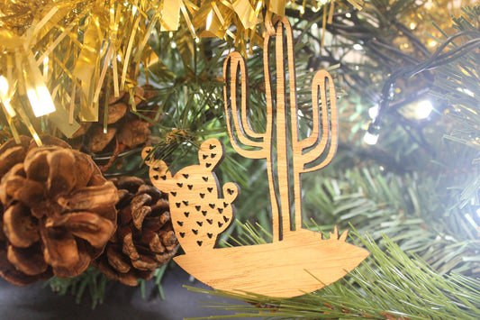 Succulen Christmas Tree Decoration - Plant Mum - Succulen Lover - Plant Dad-  Succulent Christmas Ornament Laser Cut Set of 4