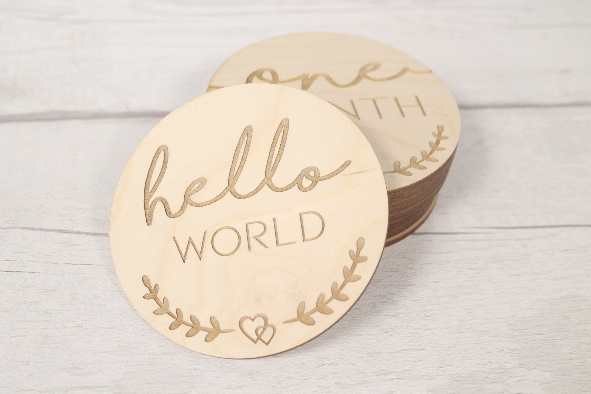 Baby's First Months New Baby Milestone Cards Sets - Hello World  - New Baby Photo Prop - Parent To Be or Baby Shower Gift - New Born gifts