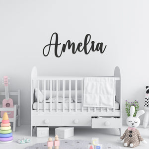 Name Wall Art - Childrens Bedroom - Wooden Word Text Art - Bedroom Art Gift - Double Line Style 4