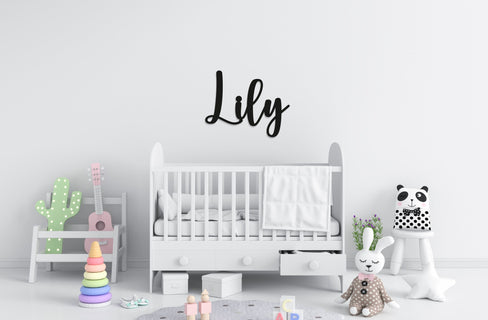 Name Wall Art - Childrens Bedroom - Wooden Word Text Art - Bedroom Art Gift - Double Line Style 4