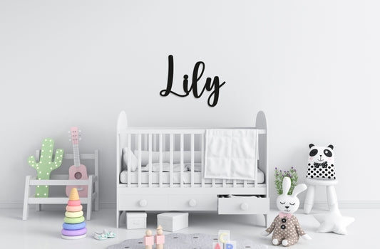 Name Wall Art - Childrens Bedroom - Wooden Word Text Art - Bedroom Art Gift - Double Line Style 4