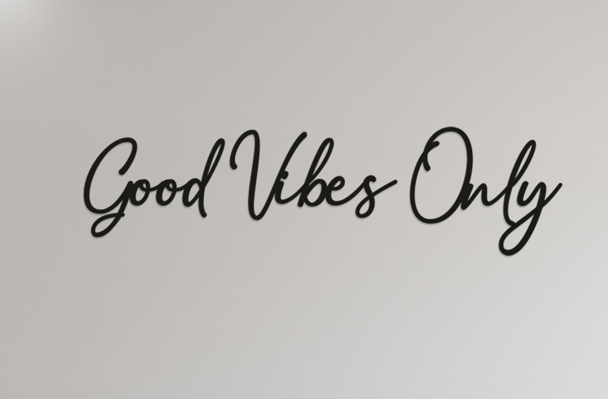 Good Vibes Only Wall Art - In Line - Family Art - Wooden Word Text Art - Art Gift - Bespoke Wall Words - Wall Quotes & Sayings - Font 1