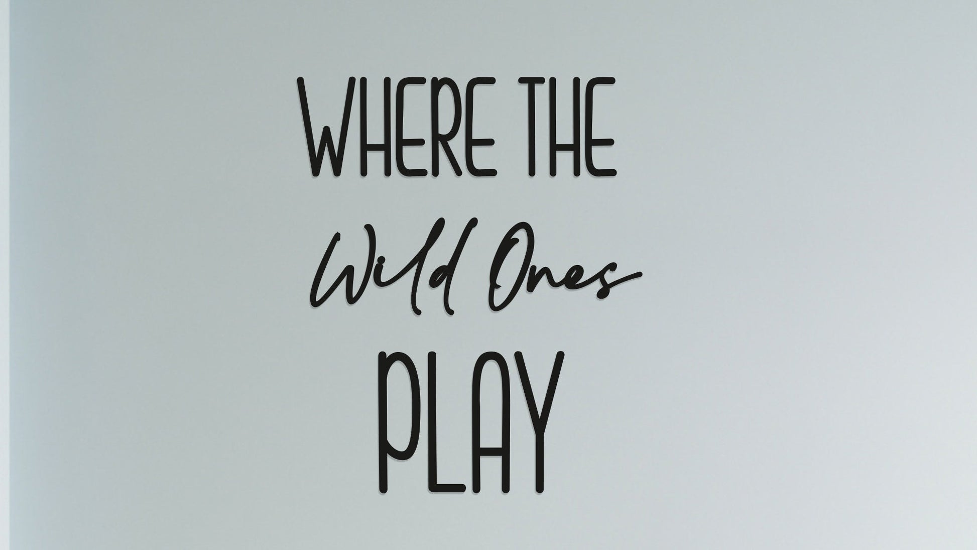 Where The Wild Ones Play - Nursery Wall Art - Childrens Bedroom - Wooden Word Text Art - Bedroom Art Gift - Square Font 1