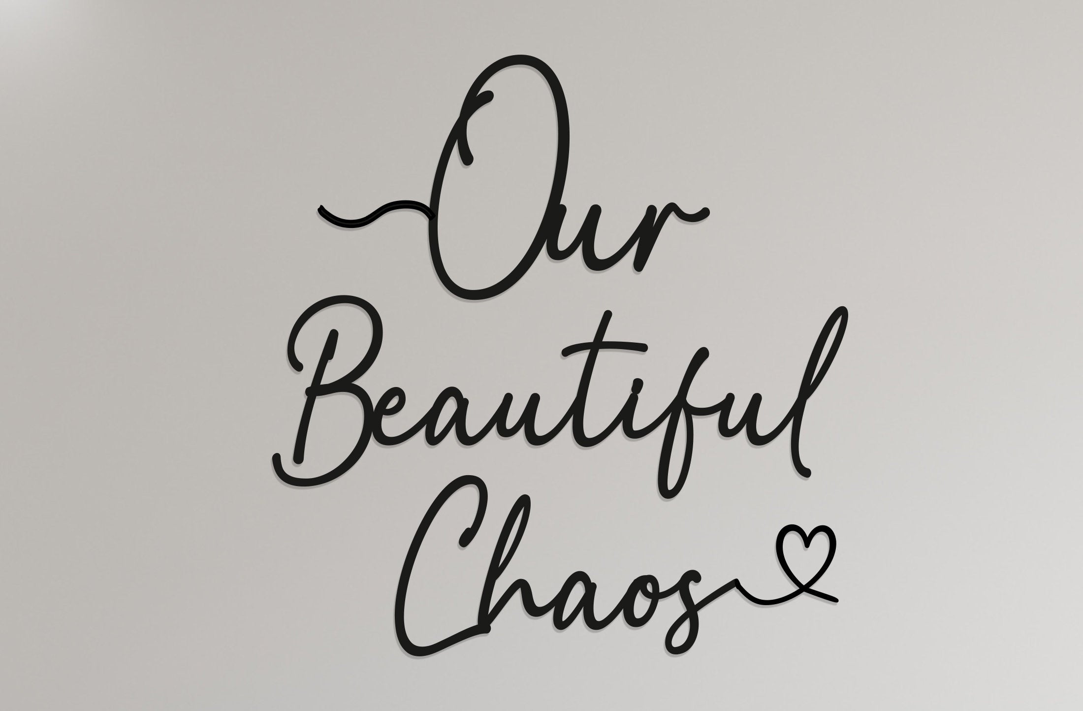 Our Beautiful Chaos - Family Art - Wooden Word Text Art - Art Gift - Bespoke Wall Words - Wall Quotes & Sayings - Square Font 1