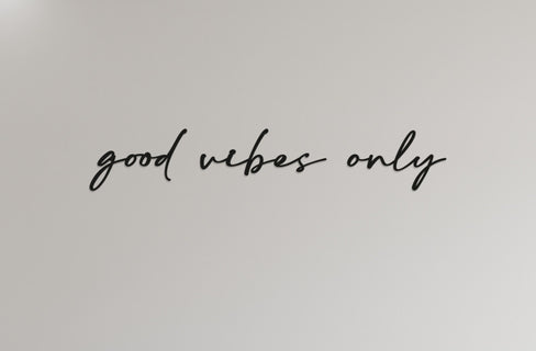 Good Vibes Only Wall Art - Family Art - Wooden Word Text Art - Art Gift - Bespoke Wall Words - Wall Quotes & Sayings - Font 2
