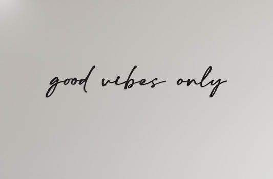 Good Vibes Only Wall Art - Family Art - Wooden Word Text Art - Art Gift - Bespoke Wall Words - Wall Quotes & Sayings - Font 2