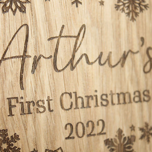 Personalised First Christmas  Bauble - Personalised Wooden Bauble  - Custom Christmas Ornaments