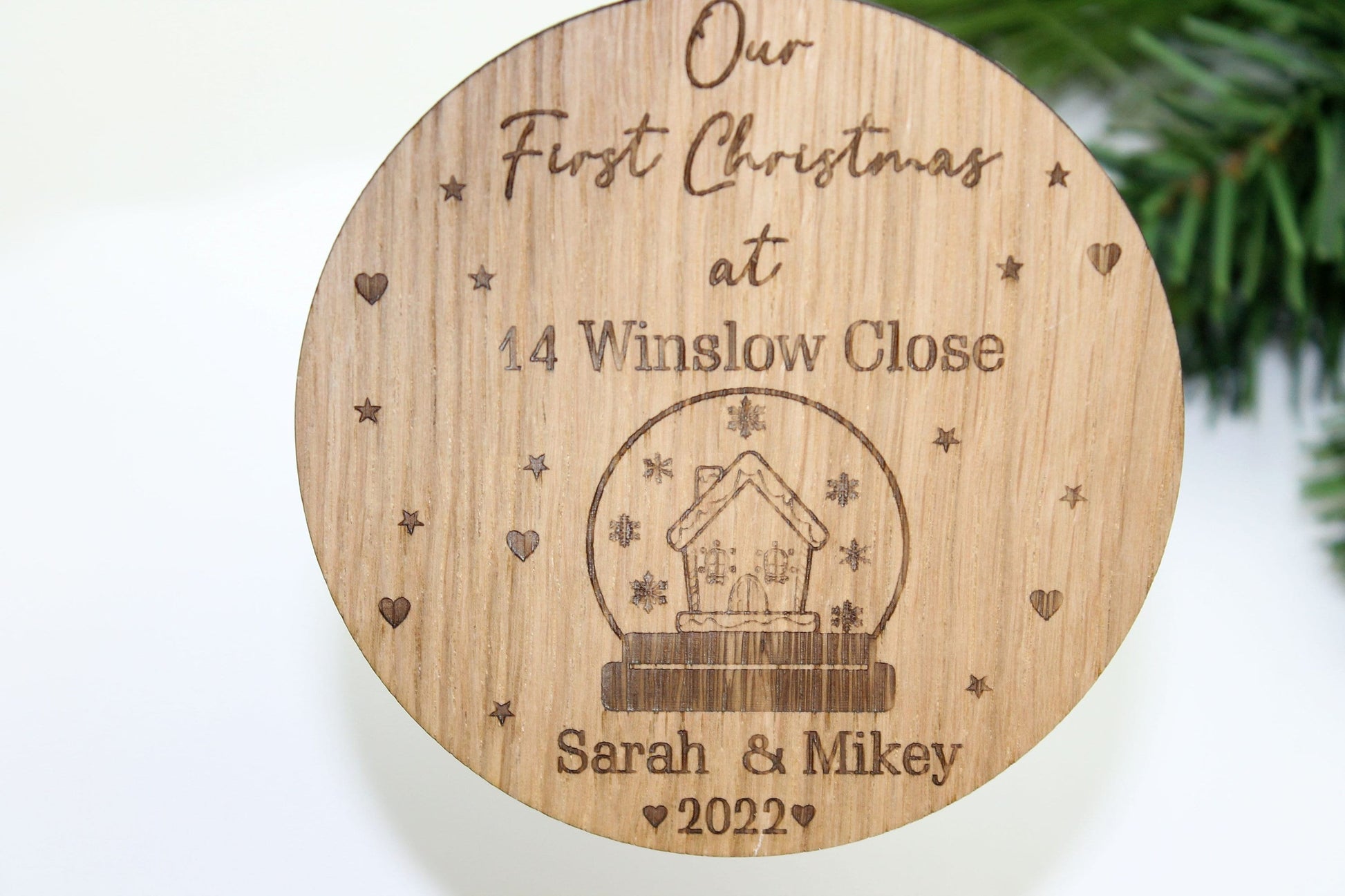 Personalised First Christmas New Home Bauble - Personalised Wooden Bauble  - Custom Christmas Ornaments