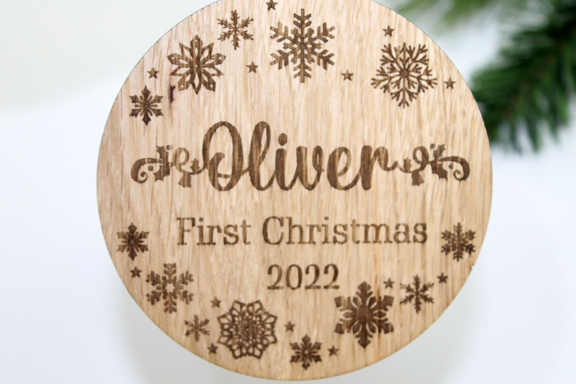 Personalised First Christmas  Bauble - Personalised Wooden Bauble  - Custom Christmas Ornaments