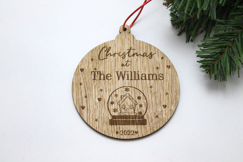 Personalised First Christmas New Home Bauble - Personalised Wooden Bauble  - Custom Christmas Ornaments