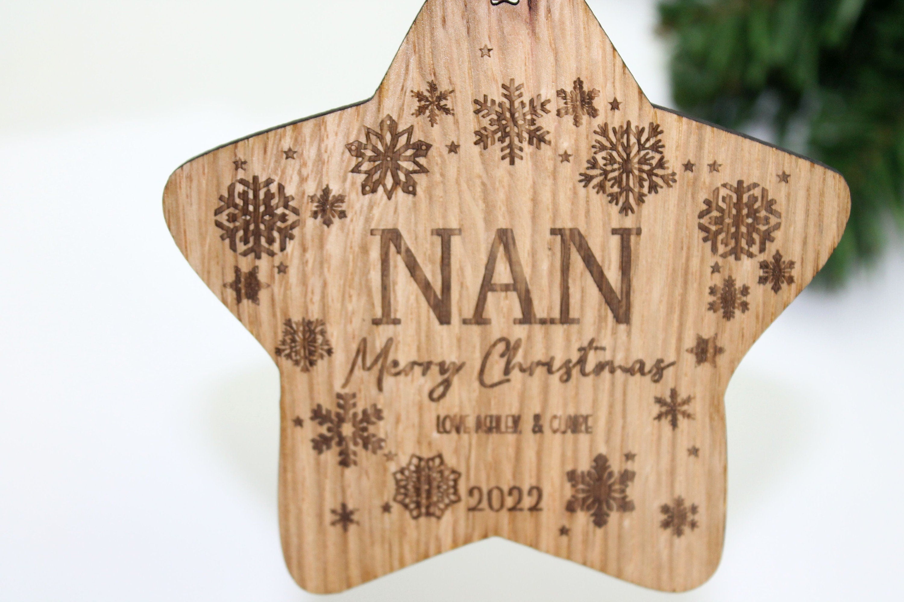 Personalised Christmas Grandparent Bauble - Personalised Wooden Bauble  - Custom Christmas Ornaments - Nan Gran Grandad