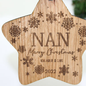 Personalised Christmas Grandparent Bauble - Personalised Wooden Bauble  - Custom Christmas Ornaments - Nan Gran Grandad