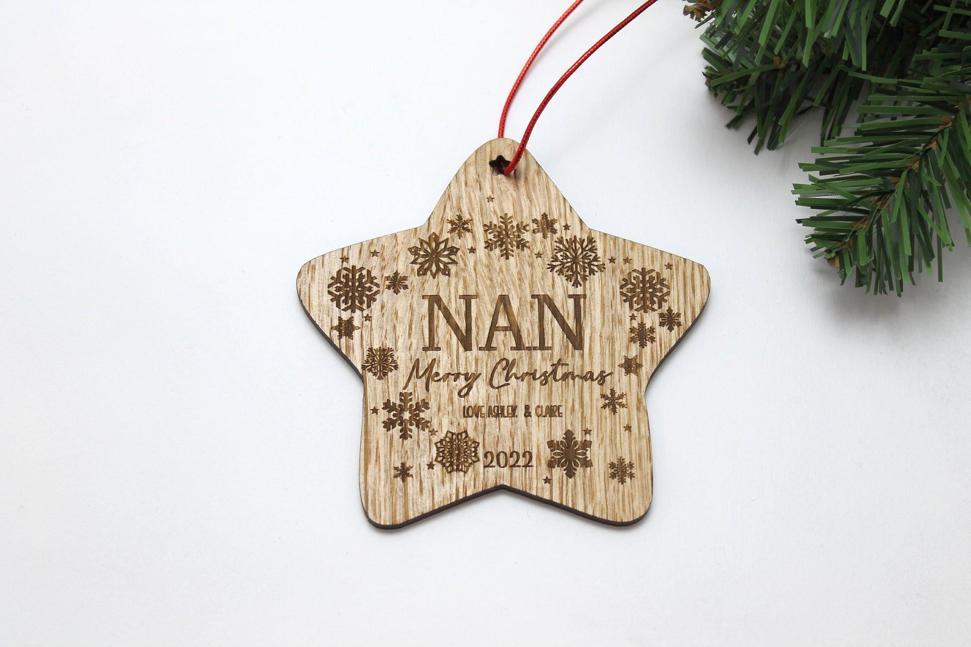 Personalised Christmas Grandparent Bauble - Personalised Wooden Bauble  - Custom Christmas Ornaments - Nan Gran Grandad