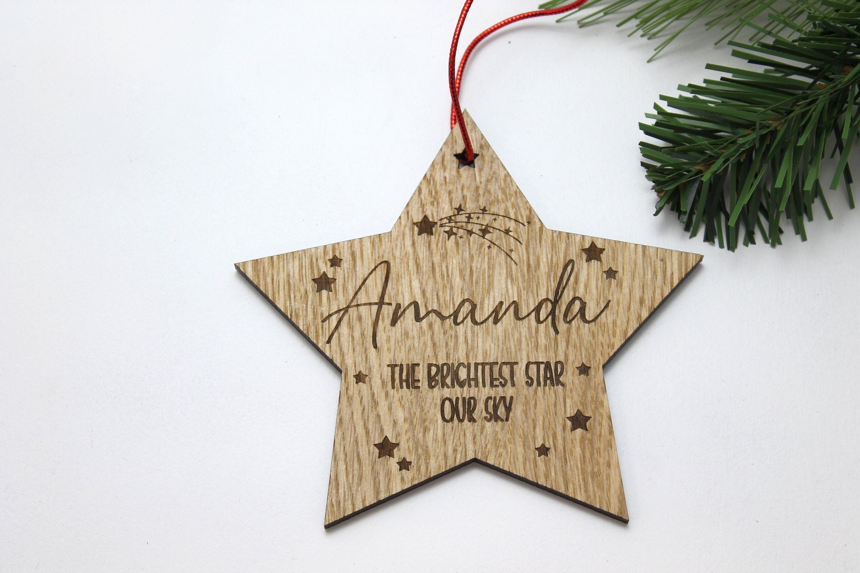 Personalised Christmas Bauble - Brightest Star In Our Sky - Custom Christmas Ornaments