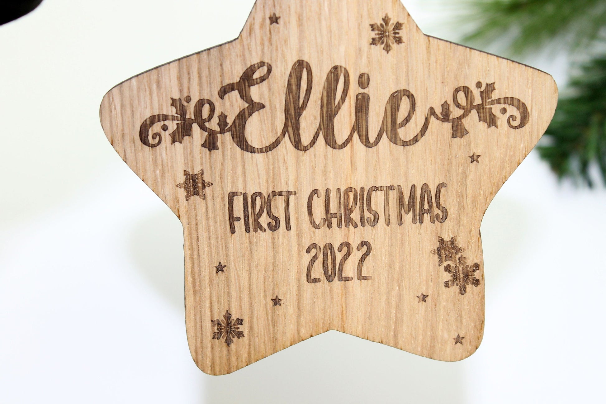 Personalised First Christmas  Bauble - Personalised Wooden Bauble  - Custom Christmas Ornaments