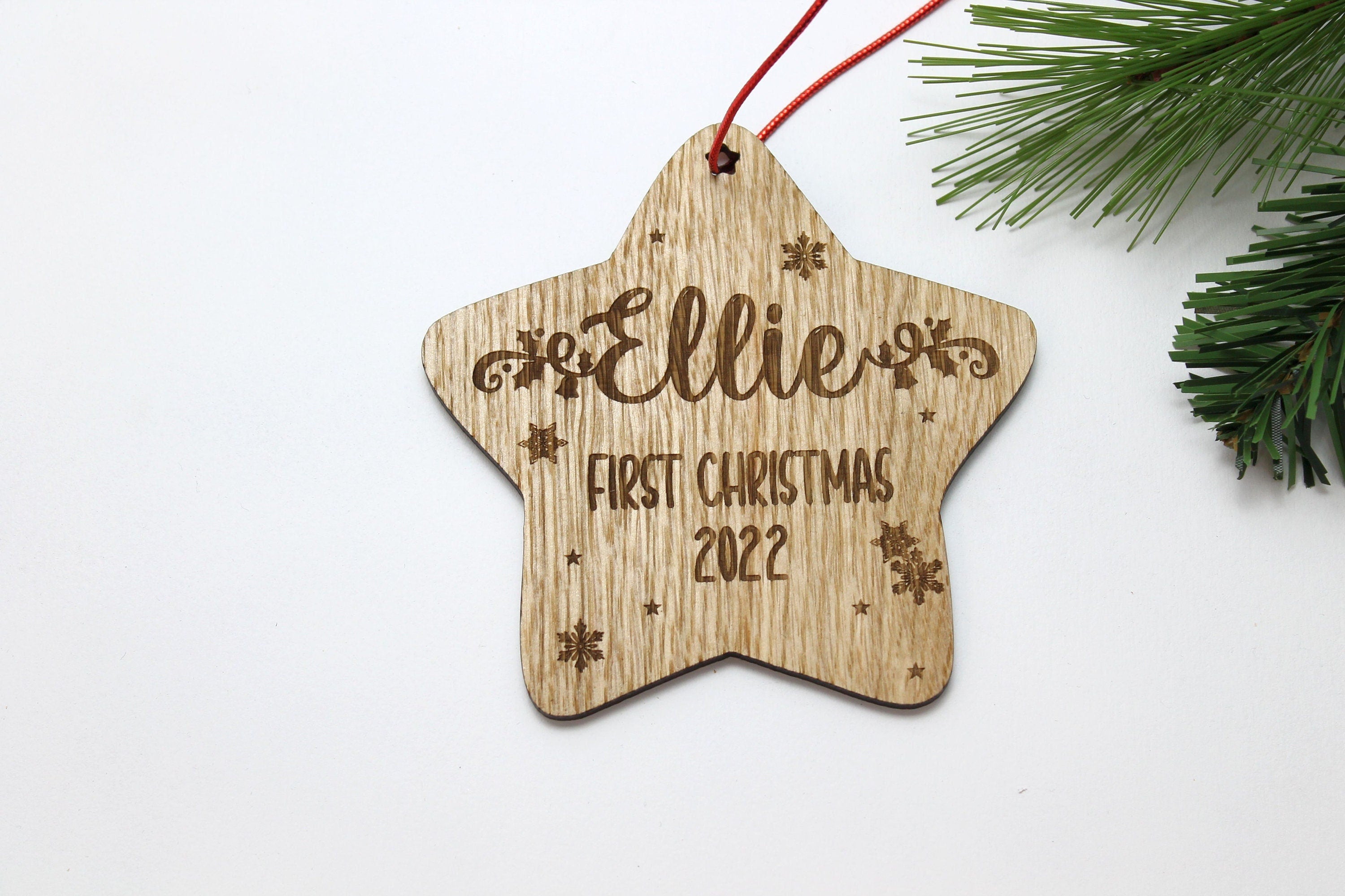 Personalised First Christmas  Bauble - Personalised Wooden Bauble  - Custom Christmas Ornaments