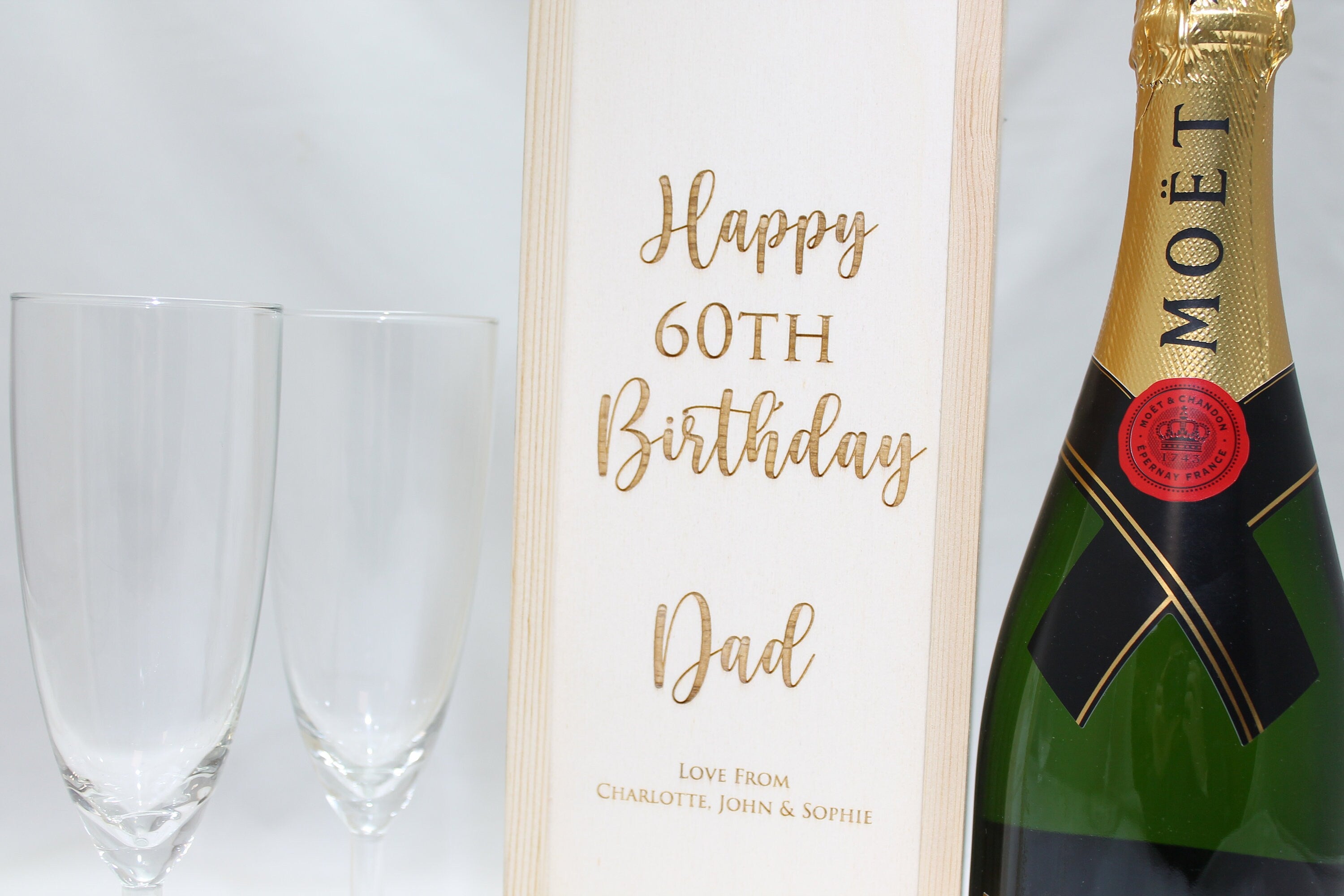 Personalised Birthday Bottle Box Customised Birthday Gift Present Personalised Birthday Champagne Wooden Bottle Box Gifts