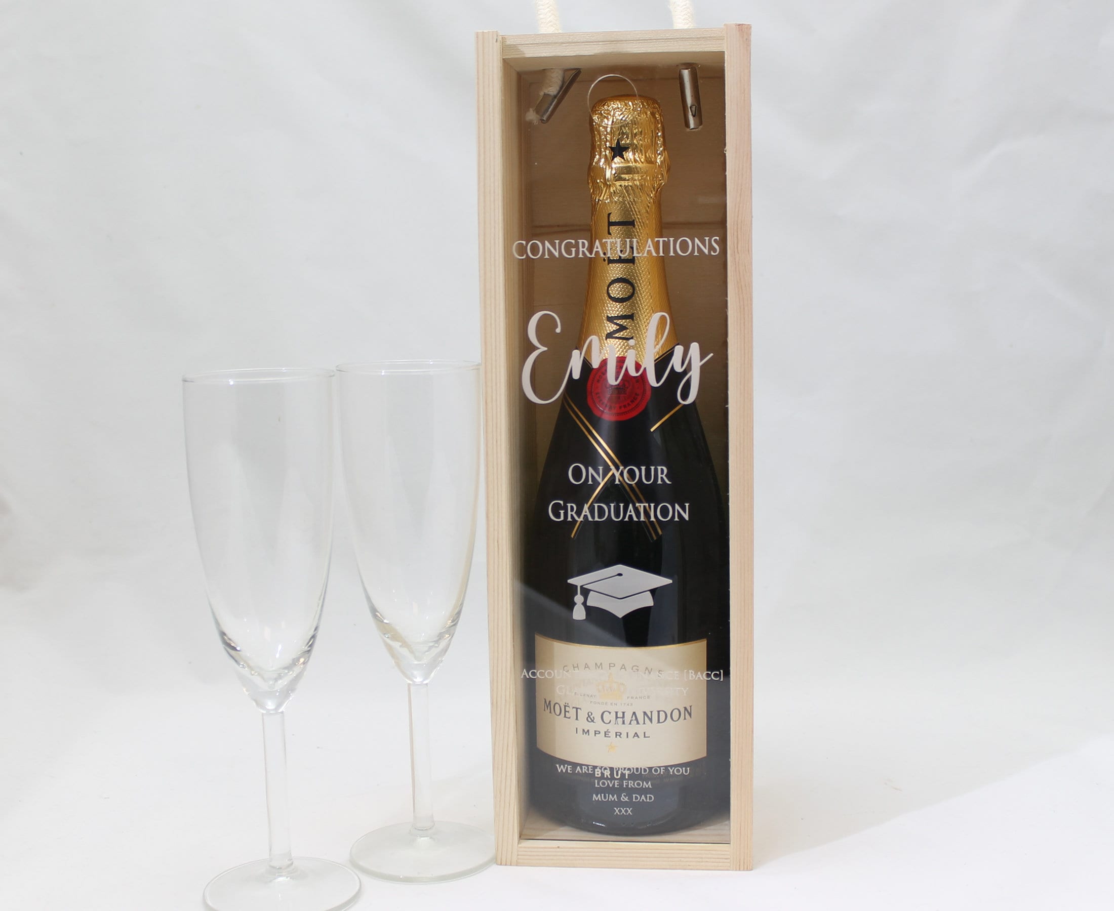 Personalised Graduation Bottle Gift Box Customised Engagement Gift Present Personalised Engagement Champagne Wooden Wedding Bottle Box Gifts