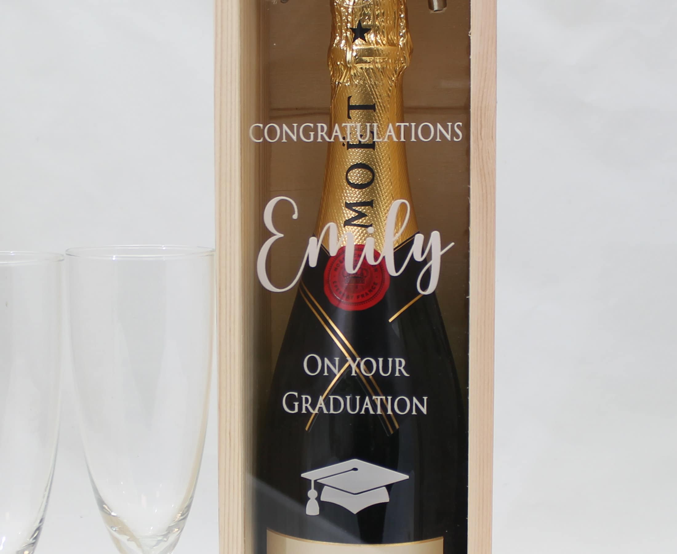 Personalised Graduation Bottle Gift Box Customised Engagement Gift Present Personalised Engagement Champagne Wooden Wedding Bottle Box Gifts