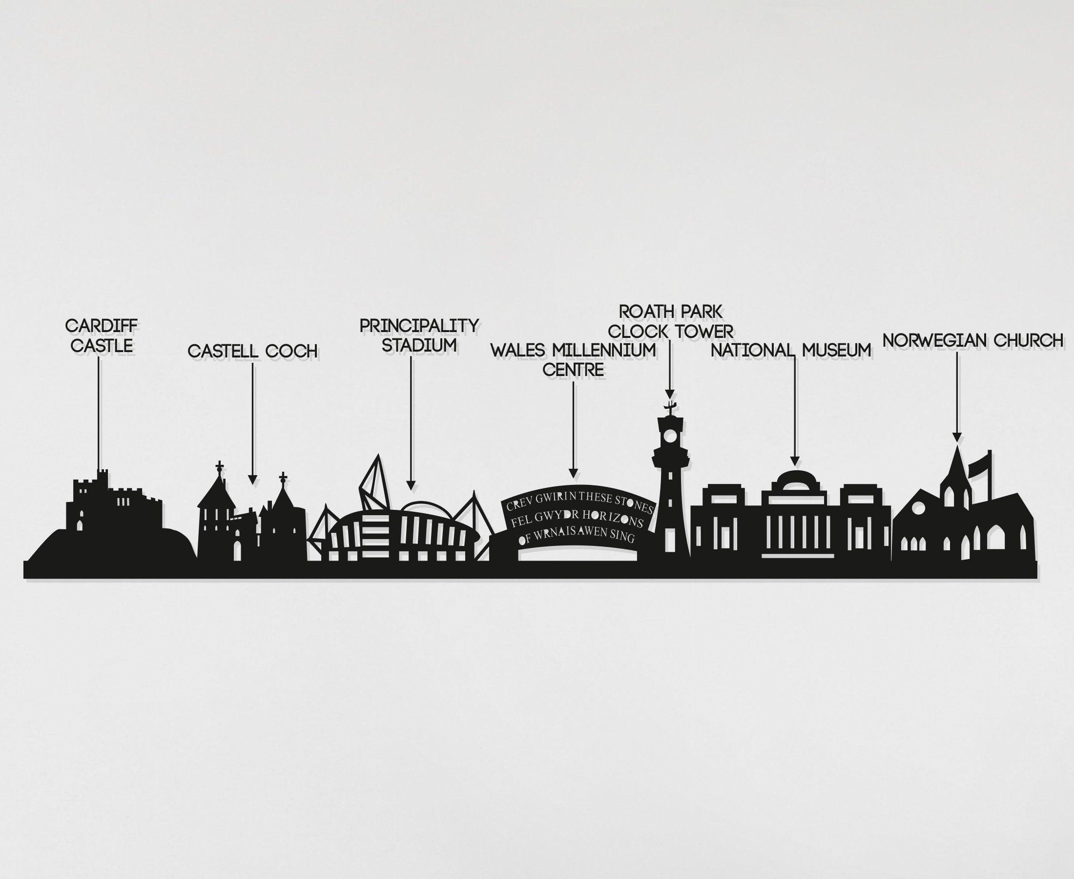 Cardiff Skyline - Cardiff Gift - Skyline Art