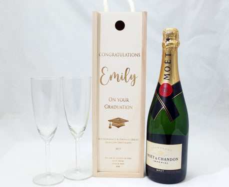 Personalised Graduation Bottle Gift Box Customised Engagement Gift Present Personalised Engagement Champagne Wooden Wedding Bottle Box Gifts