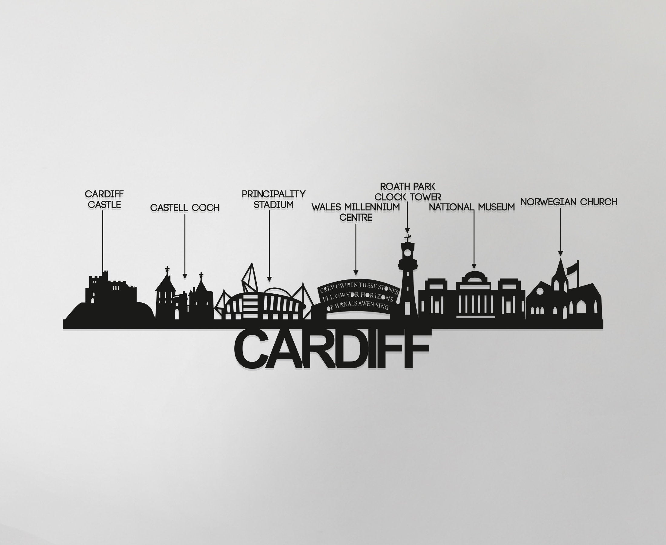 Cardiff Skyline - Cardiff Gift - Skyline Art