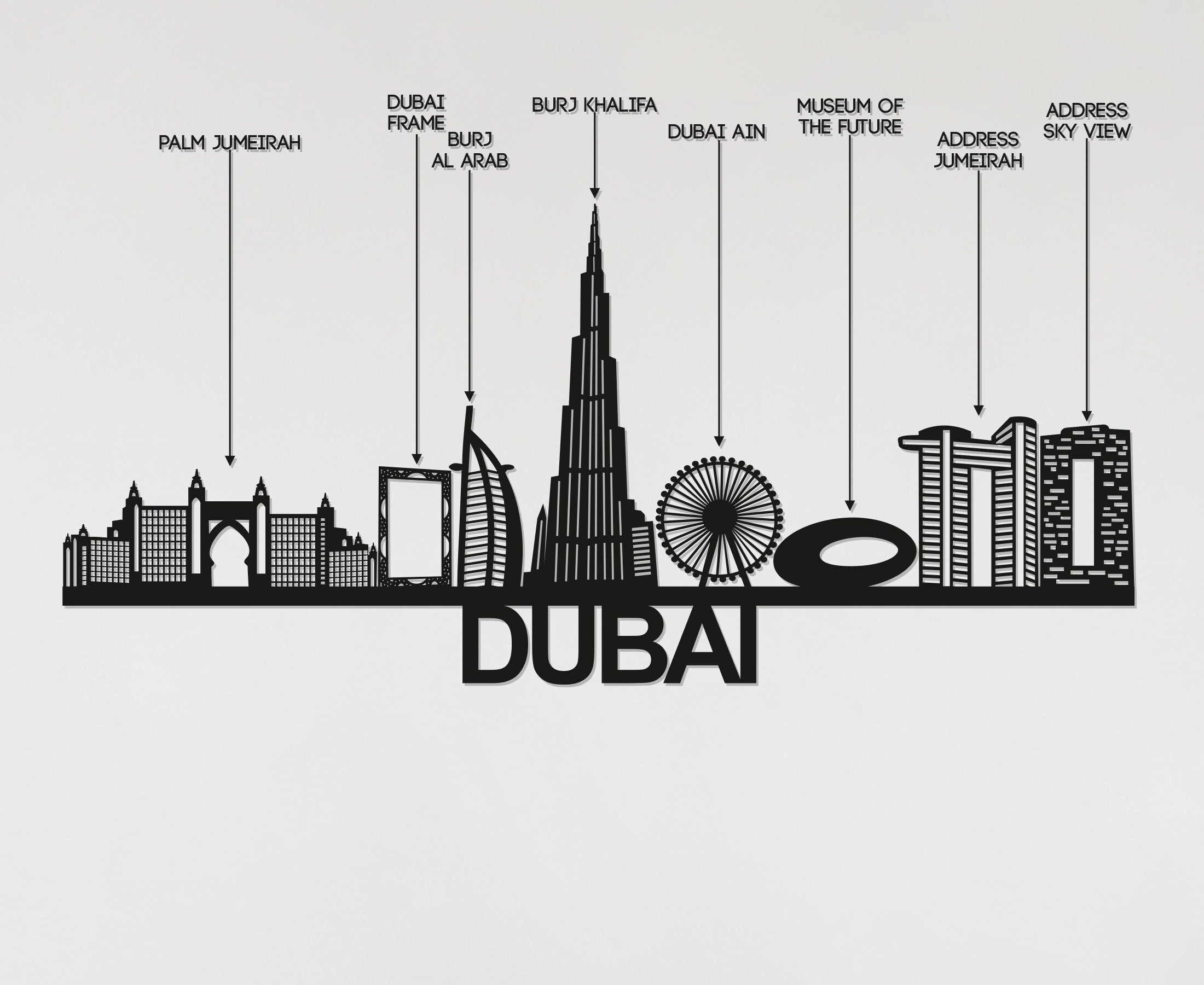 Dubai Skyline - Liverpool Gift - Skyline Art