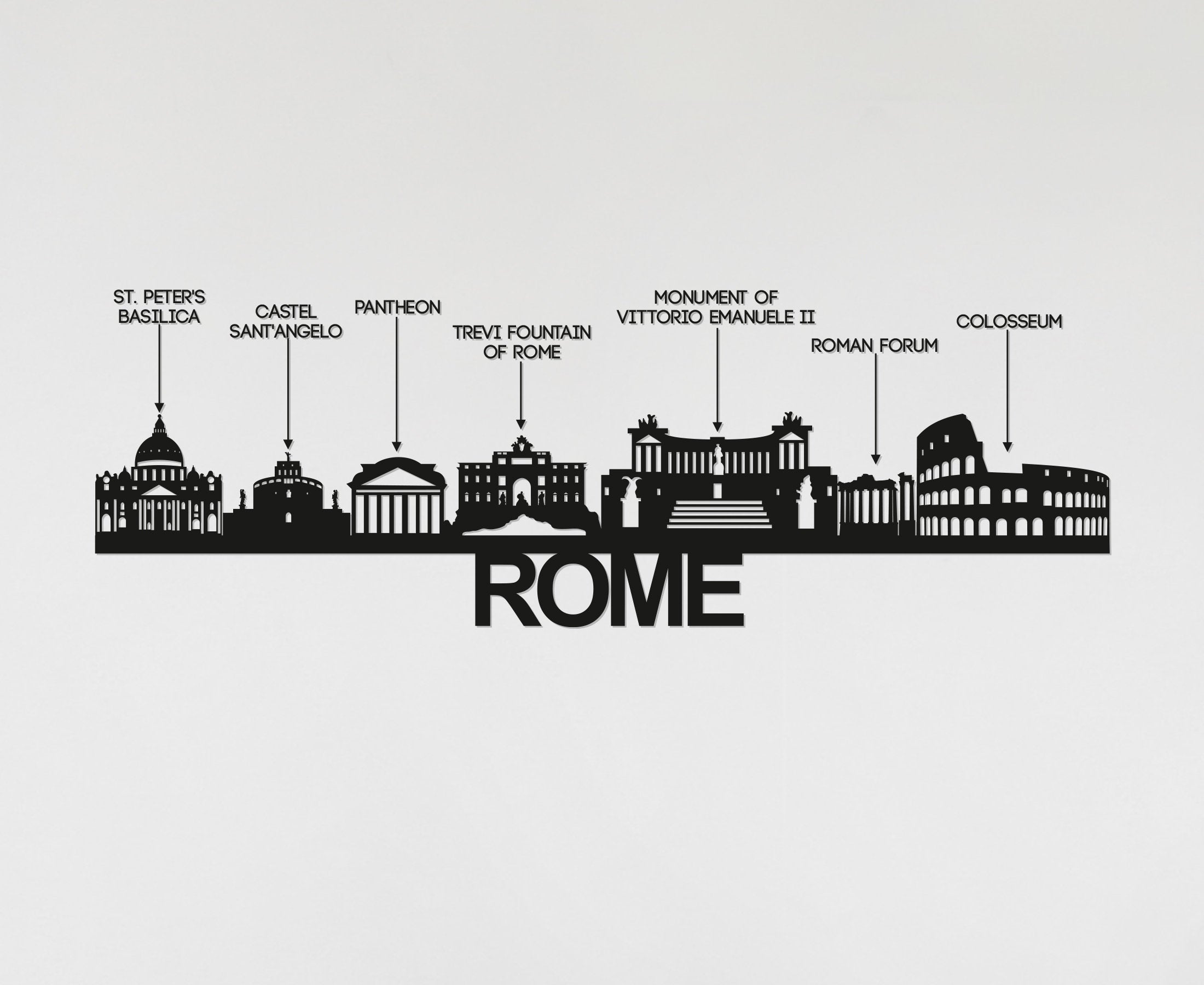 Rome Skyline - Rome Gift - Skyline Art