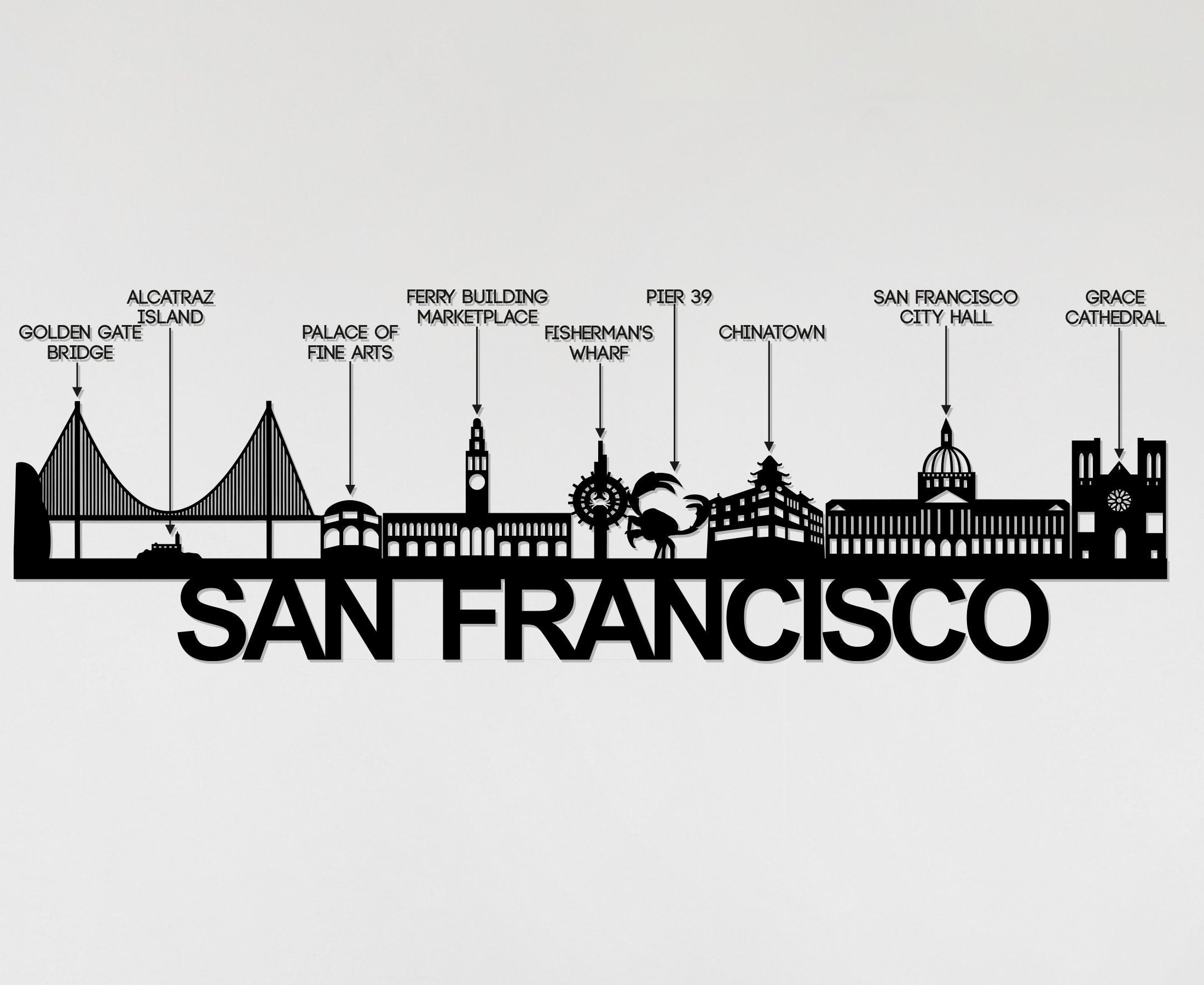 San Francisco Skyline - San Francisco Gift - Skyline Art - City Name