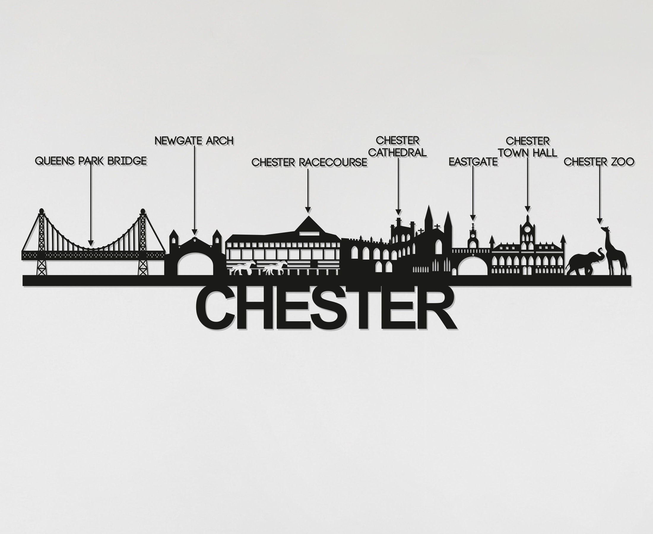 Chester Skyline - Chester Gift - Skyline Art - City Name