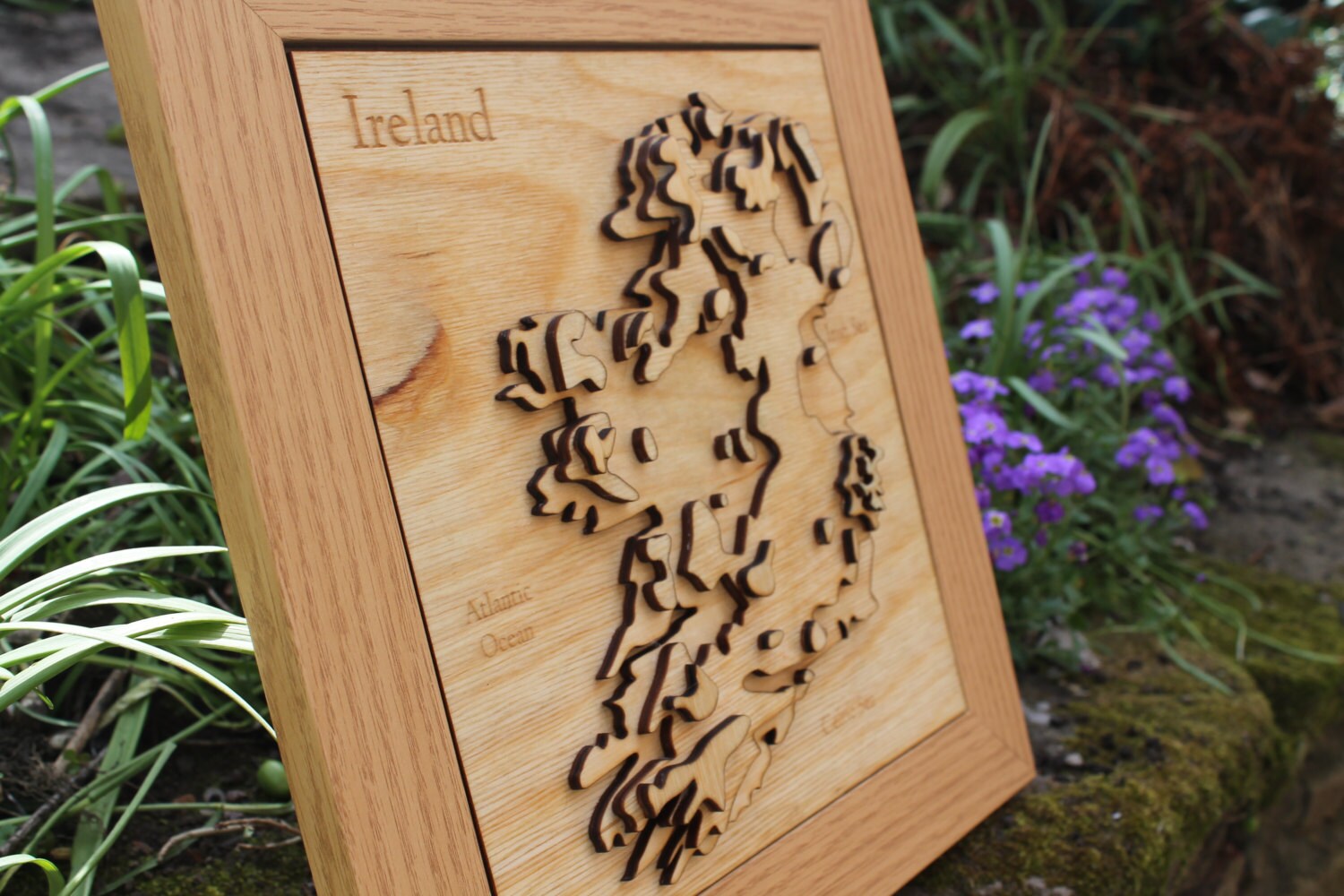 3D Ireland Map - Wooden Topographical Map - Ireland Map - Wooden map