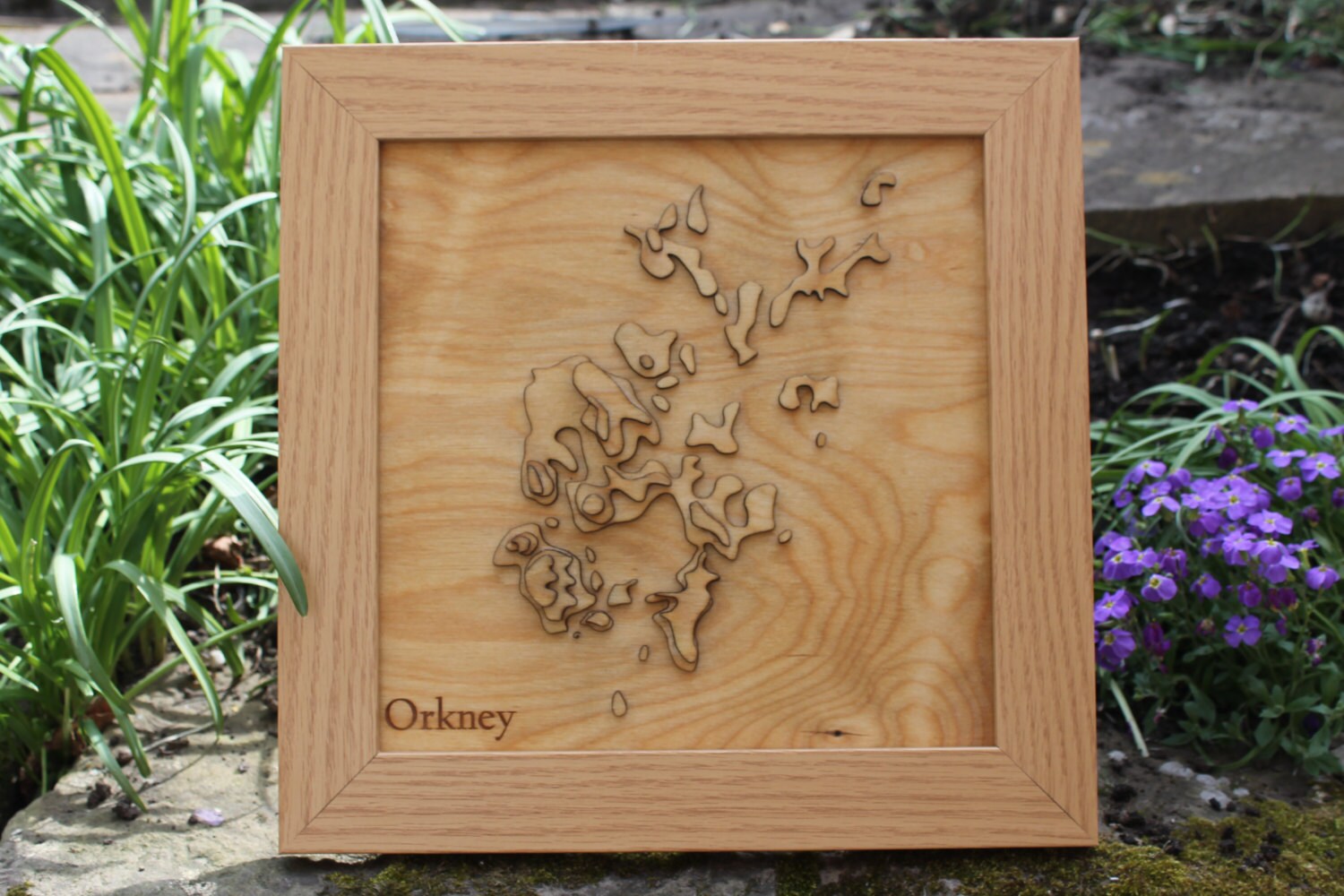 3D Orkney Islands Map - Wooden Topographical Map - Orkney Map - Wooden map