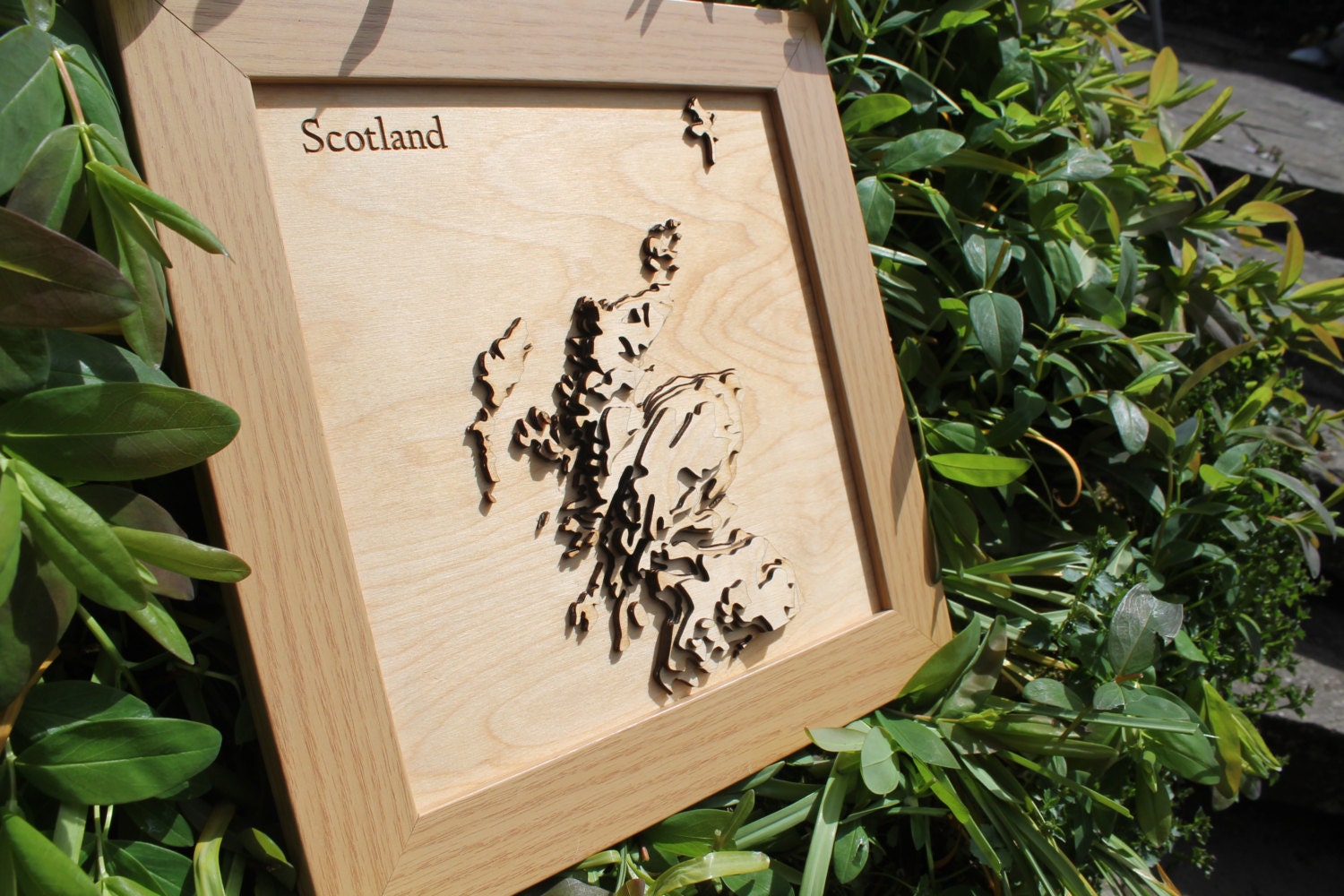 3D Scotland Map - Wooden Topographical Map - Scotland Map - Wooden Contour Map
