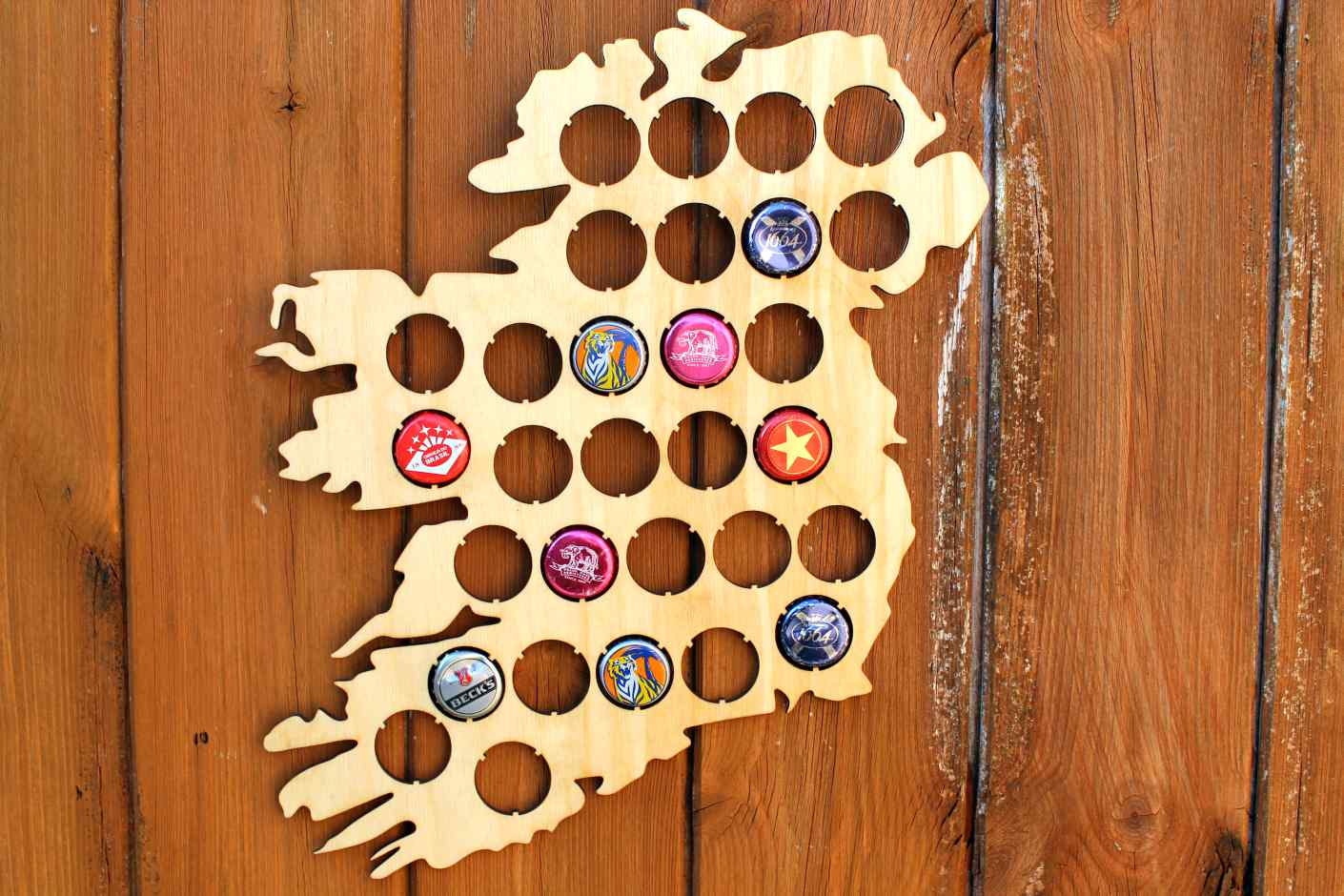 Ireland Beer Cap Map Bottle Cap Map