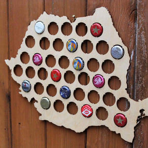 Romania Beer Cap Map Bottle Cap Map Collection Gift Art