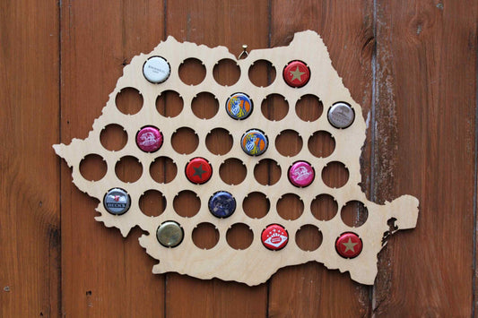 Romania Beer Cap Map Bottle Cap Map Collection Gift Art