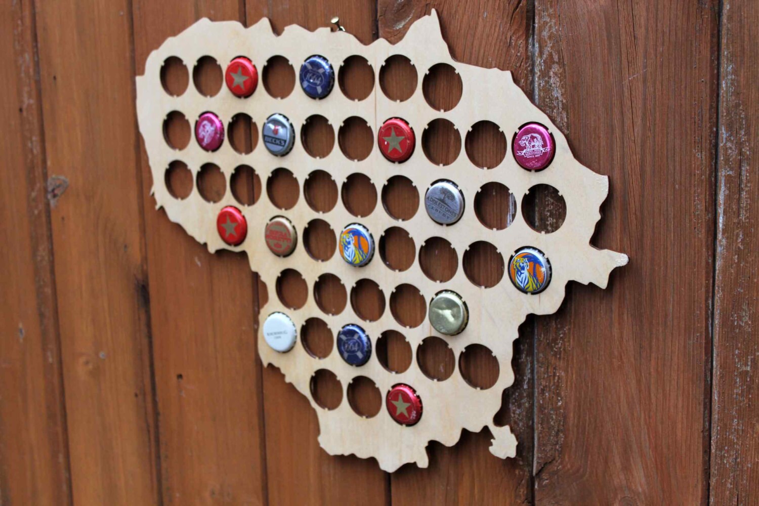 Lithuania Beer Cap Map Bottle Cap Map Collection Gift Art