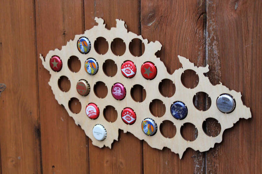 Czech Republic Beer Cap Map Bottle Cap Map Collection Gift Art