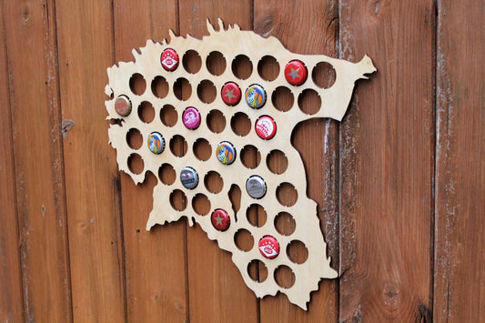 Estonia Beer Cap Map Bottle Cap Map Collection Gift Art