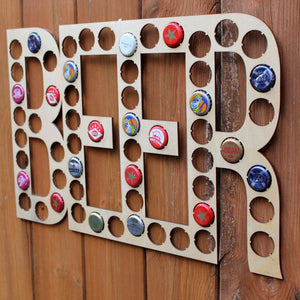 Beer Lettering Beer Cap Collection Beer Word Gift Art Letters