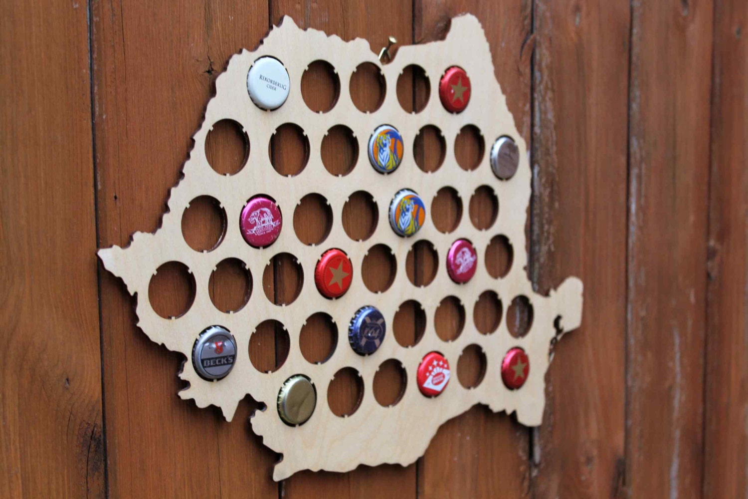 Romania Beer Cap Map Bottle Cap Map Collection Gift Art