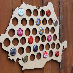 Romania Beer Cap Map Bottle Cap Map Collection Gift Art