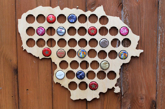 Lithuania Beer Cap Map Bottle Cap Map Collection Gift Art