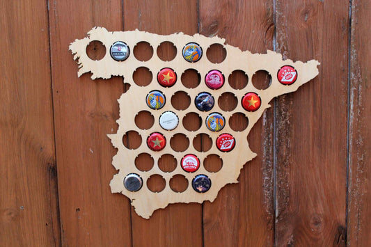 Spain Beer Cap Map Bottle Cap Map Collection Beer Cap Gift Art