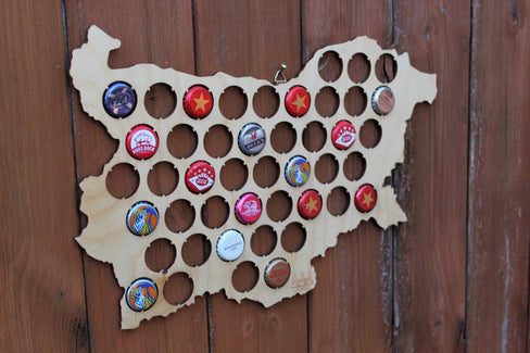 Bulgaria Beer Cap Map Bottle Cap Map Collection Gift Art