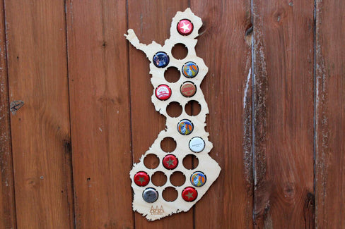 Finland Beer Cap Map Bottle Cap Map Collection Art Gift