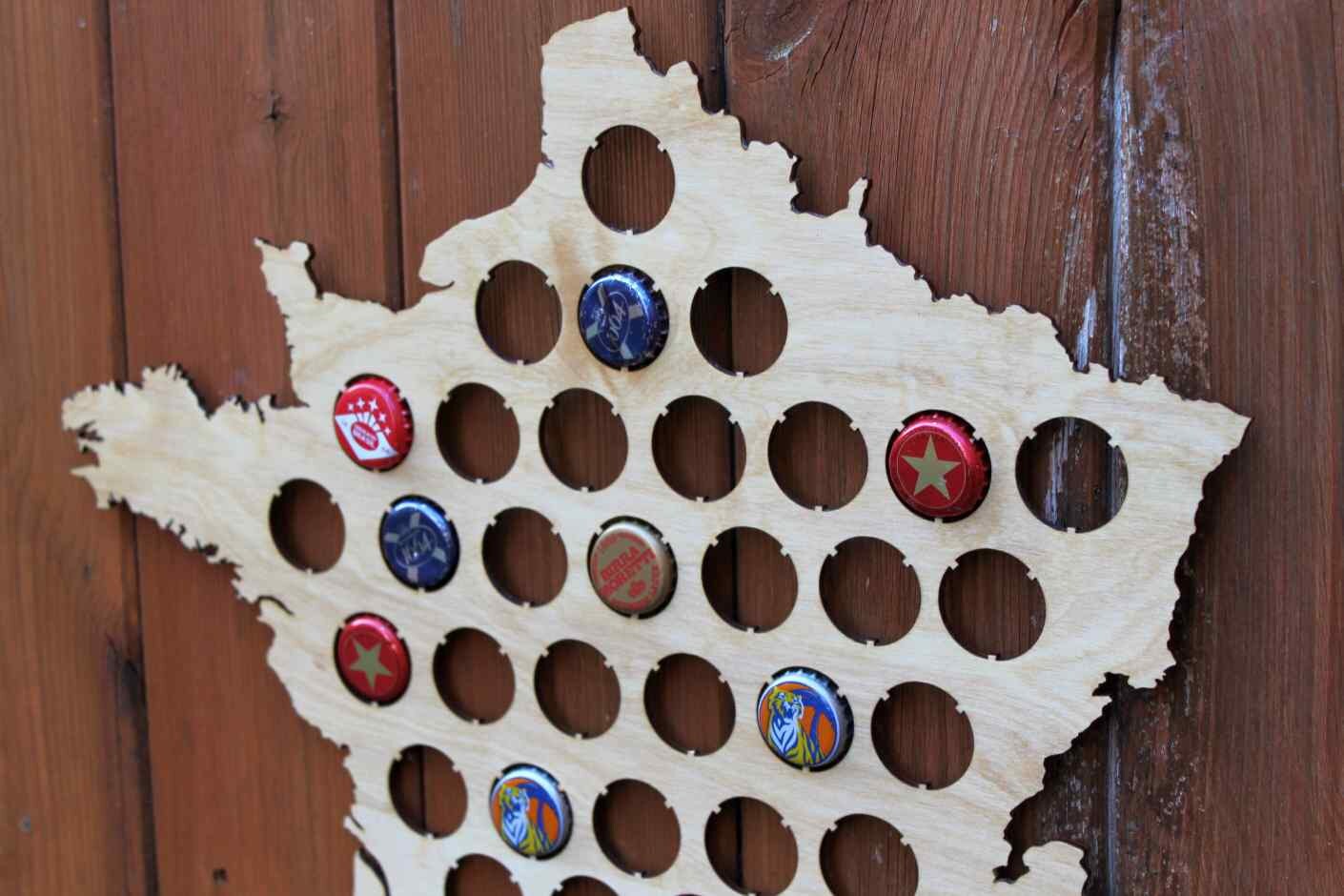 France Beer Cap Map Bottle Cap Map Collection Gift Art