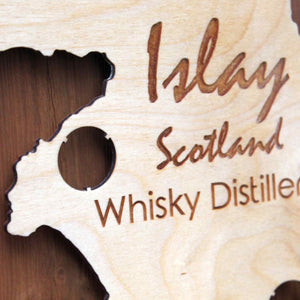 Islay Whisky Bottle Cap Map Collection Scotch Whiskey Gift Art