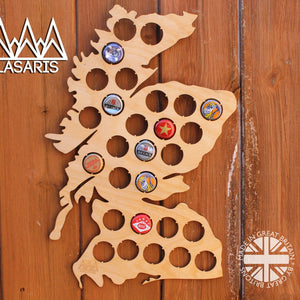 Scotland Beer Cap Map Bottle Cap Map Collection Gift Art Collector Wall Hanger